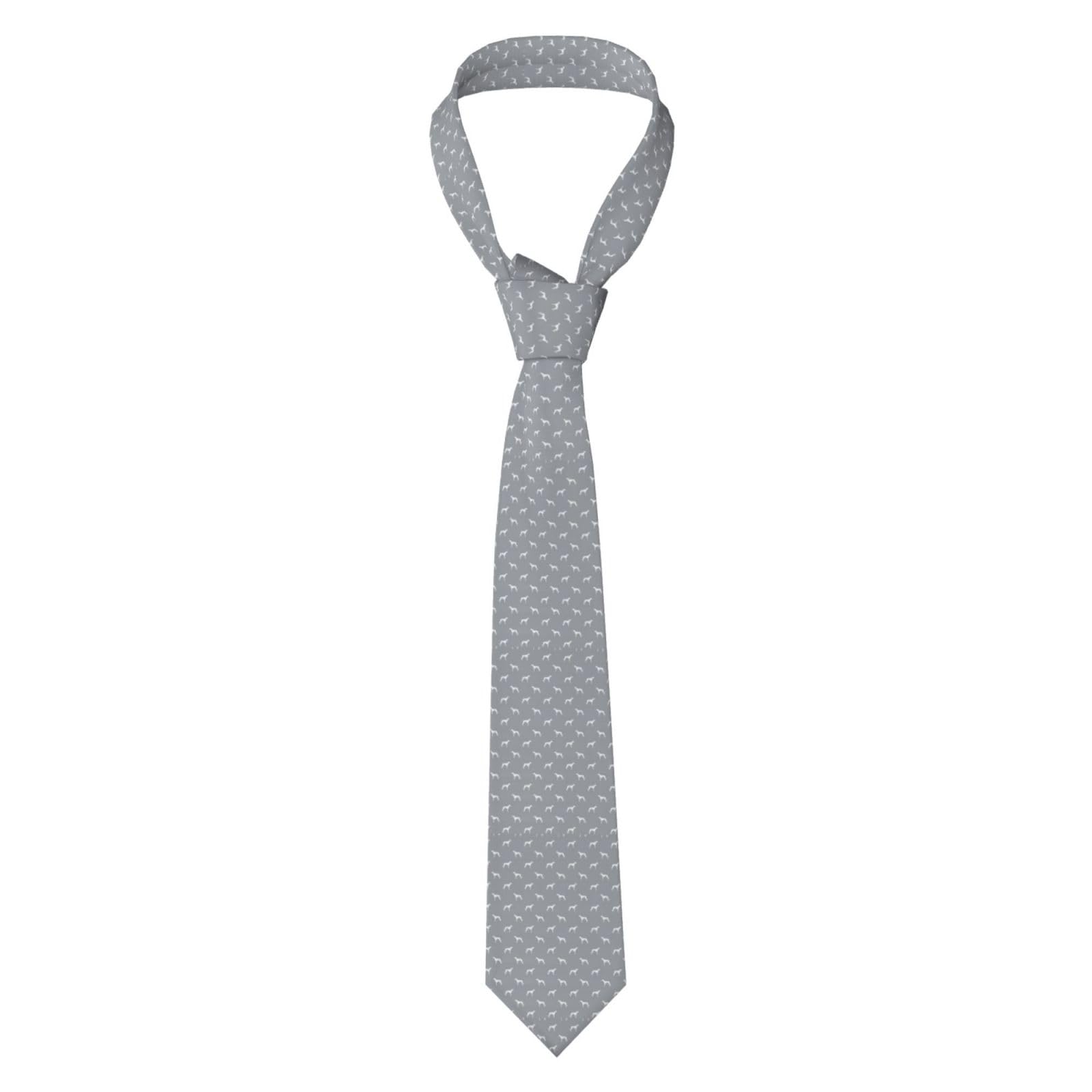Hnnkloy Men's Black Classic Neck Tie Quarry Grey Greyhound Dog Grey Necktie
