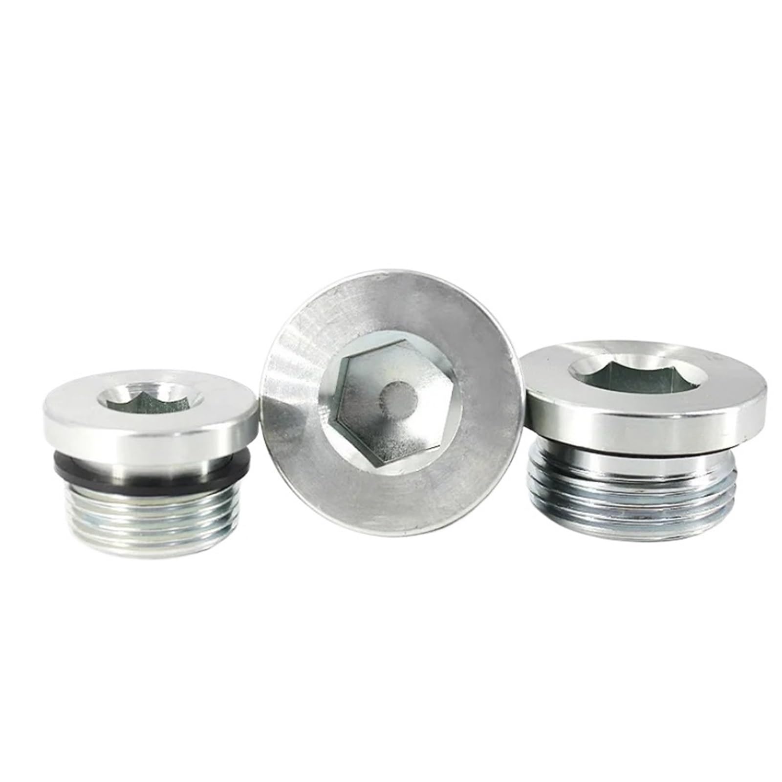 Ruajogynvm Men's One Color Galvanized M5 M6 M8 M10 M12 M14-M36 Metric Thread Hex Socket Ed End Cap Rubber Sealing Ring Flange Pipe Fitting(M8x1 5Pcs)
