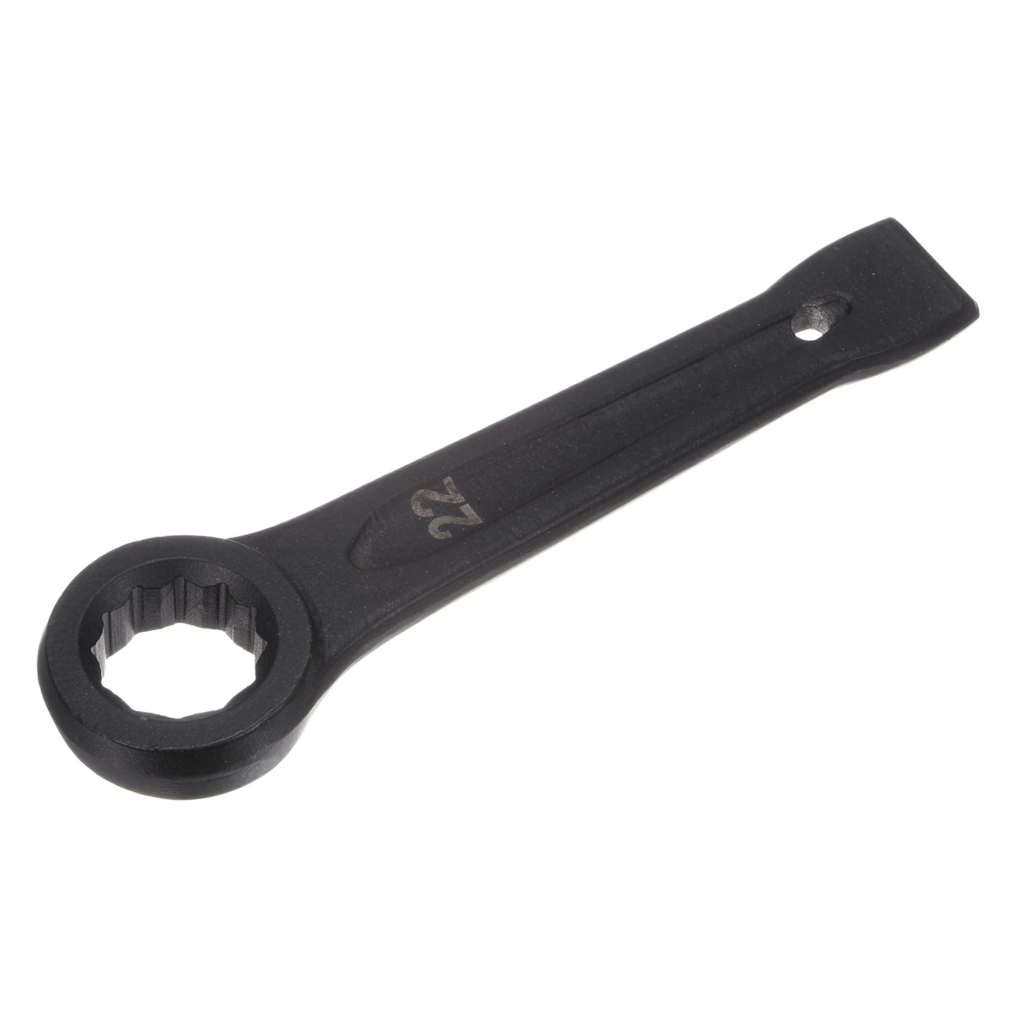 uxcell 22mm Box End Ring Type Wrench, High Tensile Steel Single Head Wrench Hand Tool