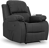 ZZ DON DESCANSO Trevi Schwarz Relax Massagesessel, Kunstleder, Grande