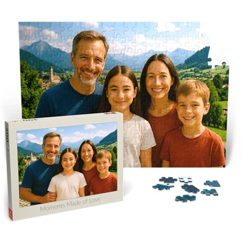 MyPuzzle Personalisiertes Puzzle mit eigenem Bild - 1000/500/200/100 Teile: Gestalte Dein individuelles Fotopuzzle für Geburtstage Muttertag Valentinstag & Hochzeiten - 200 Teile (Querformat).