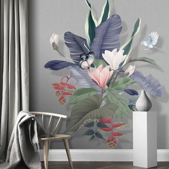 Magnolia pourpre papier peint intissé 3D pour créer un cocon dans la chambre
