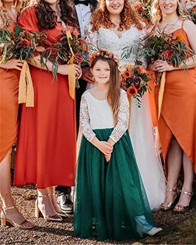 Image of Topmaker Flower Girl Dress for Toddler Baby Girls,Lace Tulle Dress for Wedding,Birthday Party,Photoshoot,Special Occasion