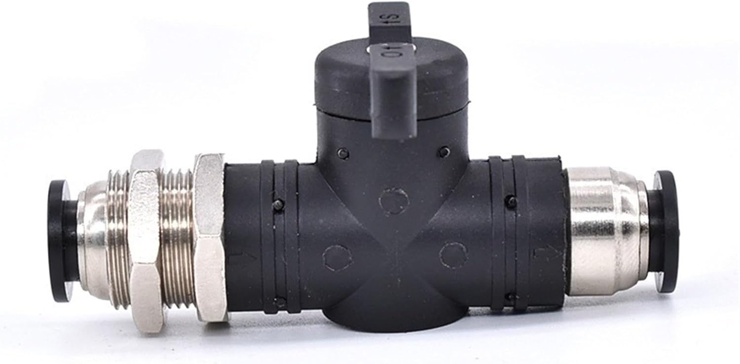 Hand Valve Switch BM-4/6/8/10/12mm Hose Air Pipe Pneumatic Quick Connector Manual Diaphragm Straight Through 2Pcs(BulkheadhandvalveBM-8)