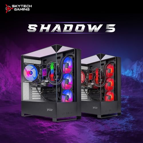 Image of Skytech Gaming Shadow 5 Gaming PC, Intel Ultra 7 270K 5.4GHz, NVIDIA RTX 5070 12GB VRAM, 1TB NVMe SSD, 32GB DDR5 RAM 5600, 750W Gold PSU, 360 ARGB AIO, WI-FI 6, Windows 11, Desktop