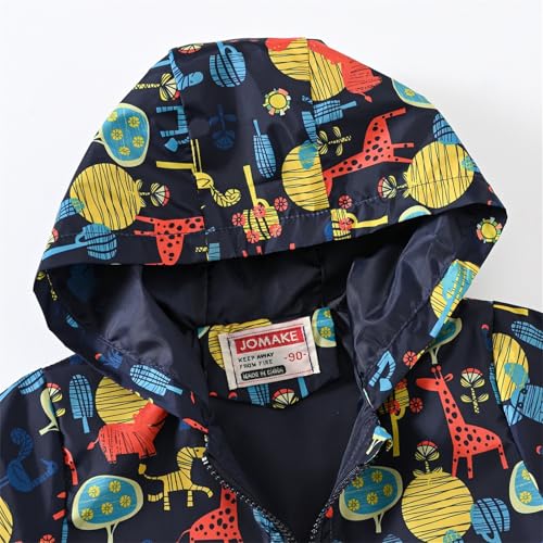 Kids Girls Waterproof Windbreaker Jacket Hooded Long Sleeve Full Zip Up Hoodie Boys Cool Print Lightweight Coat2