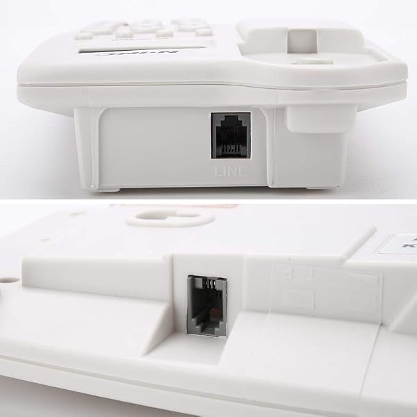 Ticfox Teléfono con cable, cable con cable, teléfono fijo de escritorio, teléfono de pared con pantalla de llamadas, cable elástico para el hogar, oficina y hotel, (blanco) - 5