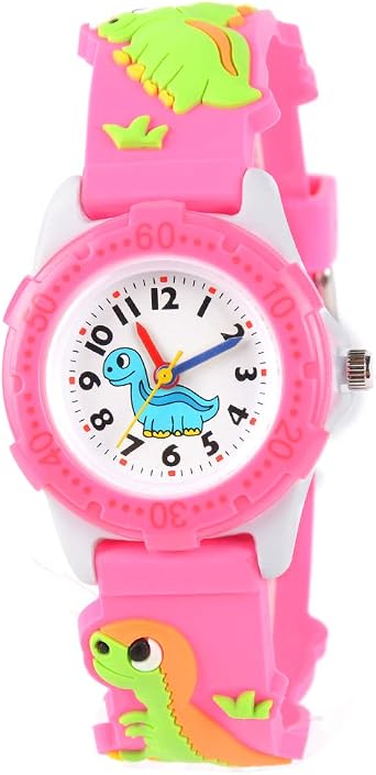 Kids Watches Cute 3D Cartoon Waterproof Silicone Children Toddler Wrist Watch for 3-10 Year Girls Little Child-Pink Dinosaur