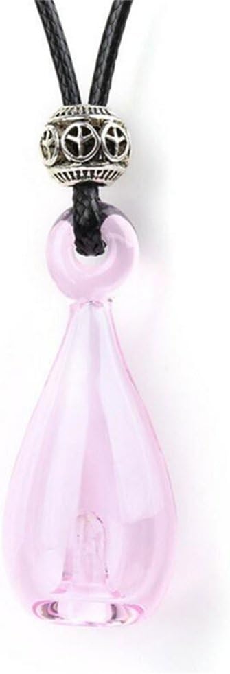 5X Diffuser Perfume Refillable Coloured Handmade Essential Oil Bottle Pendant Necklace Light Pink