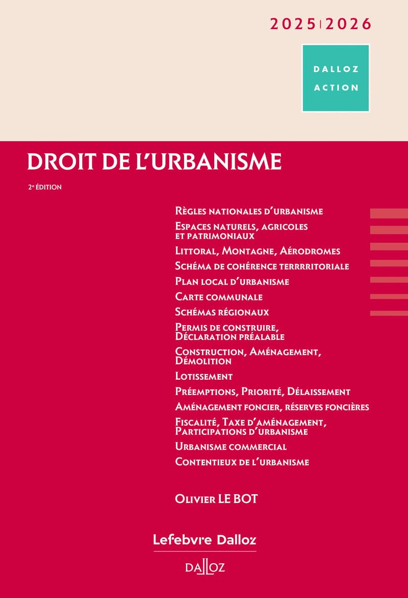 Droit de l'urbanisme 2025/2026 ouvrage universitaire éd 2