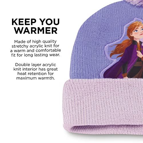 Disney Girls' Frozen Winter Hat and Kids Gloves Set, Elsa and Anna Beanie for Ages 4-74