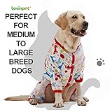 LovinPet Giant Large Dog Pajamas, Big Dog Surgical Recovery Shirt, Lightweight Pullover Dog Pajamas, Stop Shedding for Dogs, Pet PJ's, XL
