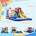 Qaba Inflatable Water Slide Park, Kids Bounce House with Splash Pool, Trampoline, Climbing Wall, Water Cannon, 5 in 1 Waterslide for Kids with 550W Blower, for Backyard, Party