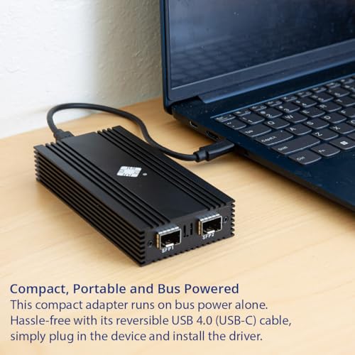 Image of USB 4.0 Type-C 10G to Dual Fiber SFP+ Port Network Adapter
