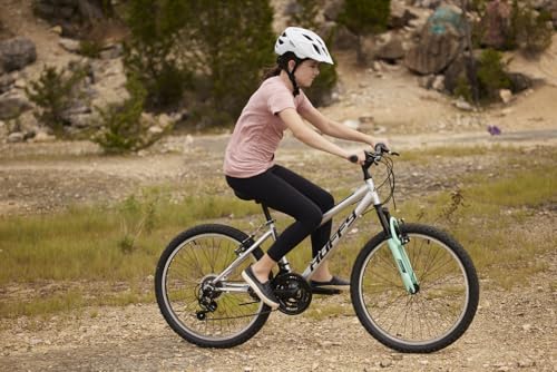 image for Huffy Stone Mountain Womens 24 Inch Mountain Bike, Metallic Nickel Fra