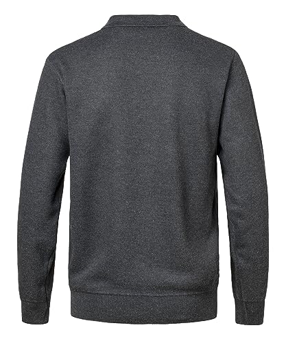 Pull polaire homme manches longues sweat pull col polo zippé chaud