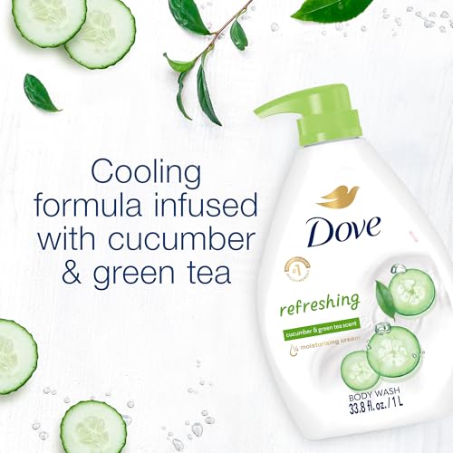 Image of Dove Body Wash Fresh Care 2-Pack (15.2 Oz Ea) + Refreshing 2-Pack (33.8 Oz Ea) - Moisturizing Shower Gel Body Wash Set for Lotion-Soft, Smooth Skin