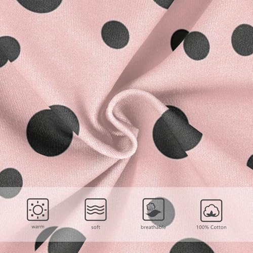 KLL Black Polka Dots on Pink Background Toddler Boys' Pure Cotton Briefs Underwear Breathable Children Panties3