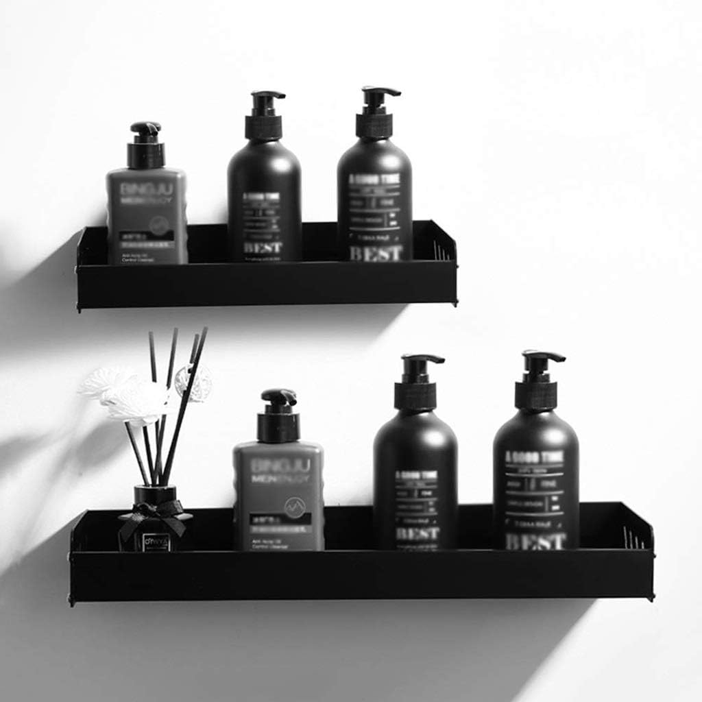 Bathroom Shelves, Bathroom Vanity Tray Kitchen Countertop Storage Shelf Coffee Table Decorative Tray Cosmetic Organizer Display Holder Black (Size : 40)