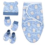 Reborn Baby Doll Accessories for 18-22 Inch Reborn Dolls Clothes with Blue Plush Bear Blankets
