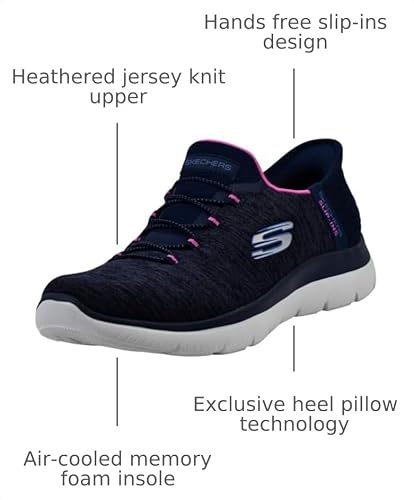 Skechers Skechers Women's Summits-Dazzling Haze Sneaker, Navy/Hot Pink, 7 W US
