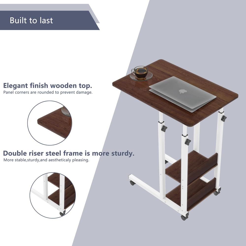HOMELAND Wooden Laptop Table for Home Office Work|Bed|Students|Kids|Laptop Desk Stand|Side Portable Lapdesk|Brown (40x 60x 60cm) 3
