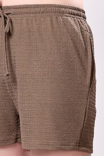 Image of London Hills Shorts for Women Textured Waffle Knit with Pockets for Gym, Sports, Running, Yoga, Cycling, Walk Casual Shorts Or Half Lower, Hot Pant, Half Trouser, Pack of 1, Pack of 2, Pack of 3