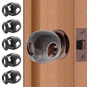 New & Improved – Door knob Baby Safety Cover – 5 Pack – Deter Little Kids from Opening Doors with A Child Proof Door…