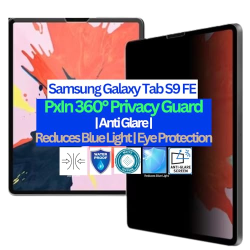 Image of Pxin Tablet Privacy Guard compatible with Samsung Galaxy Tab S9 FE | Privacy screen protector | Anti Glare | Anti Spy | Reduces blue light | Self healing from scratches | Eye Protection