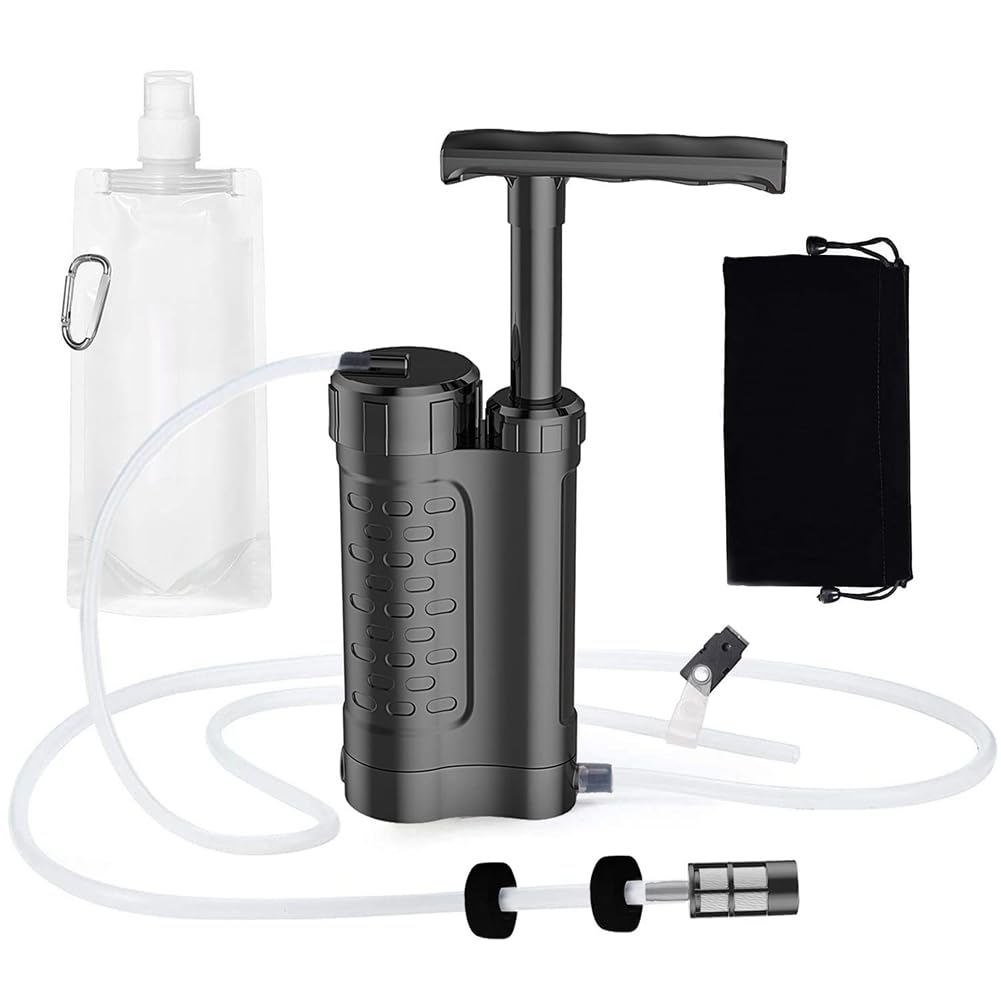 Filtro de Agua Personal de Emergencia para Exteriores, de Filtrado de 4 Etapas, Purificador de Agua Portátil, Filtro de Agua de Supervivencia para Emergencias, B
