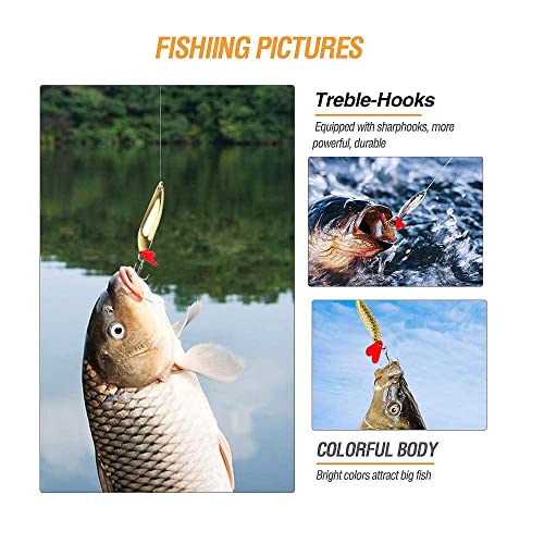 DONQL Visserij Lokt Metalen Lepels Harde Baits 20 stks Set Metalen Vissen Lokt Spinner Baits Vis Treble Haken Tackle Zalm Bass - Image 7