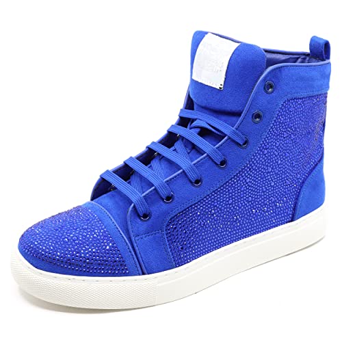 Men's High Top Crystal Shimmer Rhinestone Flat Fashion Casual Sneakers Shoes SNK-07