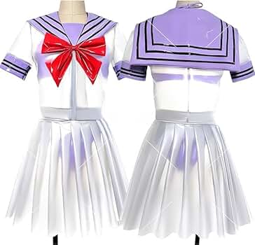 セーラー風トップス+プリーツスカート 白＆ブルー 超光沢 エナメル Amazon.co.jp: 【KYUUCOS】Z 白＆黒 超光沢 スケスケ 可愛い