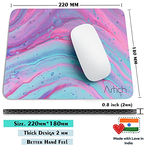 Image of Artich Designer Gaming Mouse Pad for Office Laptop /Computer with Super Soft Non-Slip Rubber Base and Lycra Cloth Surface for Silky Touch Rectangle (Crystalline Colors of Violet Marble)
