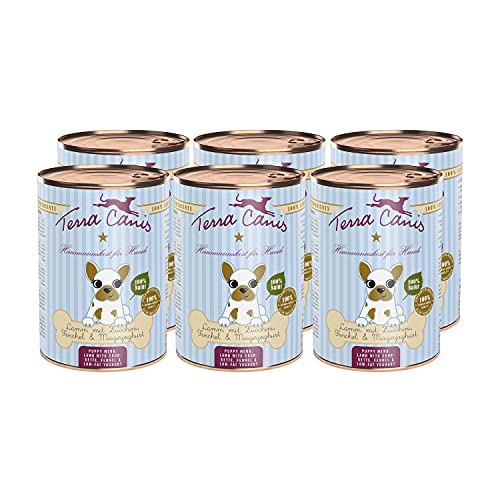 Terra Canis Lamm, Zucchini, Magerquark & Fenchel - Welpen Nassfutter, 6x400g I Premium Hundefutter in 100% Lebensmittelqualität Aller Rohstoffe I Reichhaltig & gesund I Allergenarm & glutenfrei