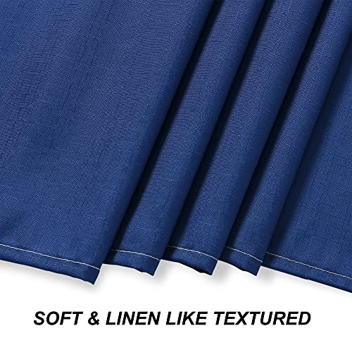 Aersas Blue Ombre Modern Navy Blue Shower Curtain Set Fabric Shower Curtains For Bathroom Decor Washable Linen Textured Masculine Bath Curtains Hotel Dark Indigo, 72X72 Inch #TOP2