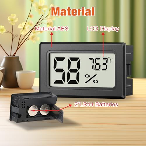 6 Pack Mini Hygrometer Indoor Humidity Meter, Small Digital Thermometer Humidity Gauge Meter, Indoor Thermometer Hygrometer Monitor Fahrenheit (℉) for Thermostat Reptile Tank, Mason Jars - Image 6