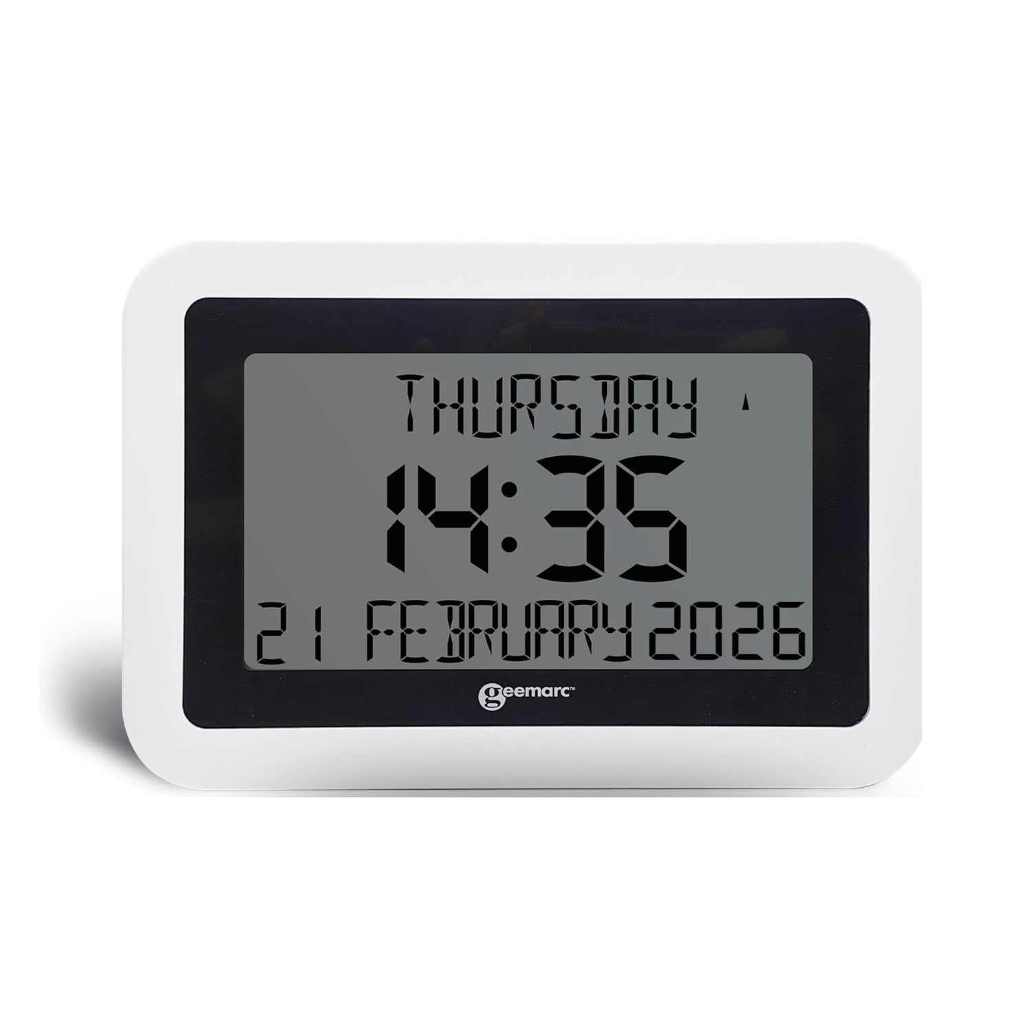 Geemarc Dementia Clock - The Easy-to-read & Self-setting Viso 10 - Ideal for Seniors and People Living with Alzheimer's - Battery Operated - No Backlight - White