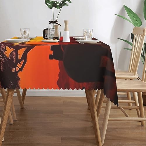 Nappe de table rectangulaire coucher de soleil africain lavable - 4