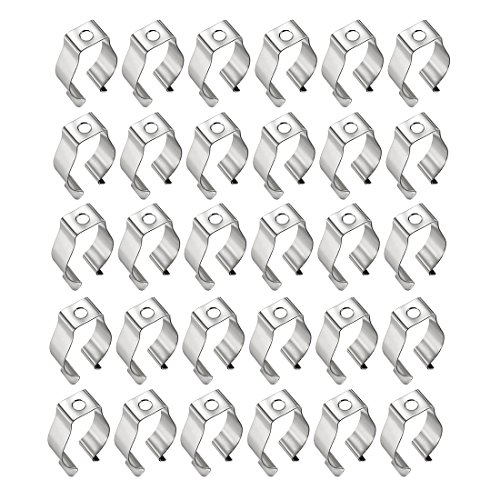 Clip T8 U support tube LED au manganèse nickelé lot de 30 pour montage