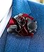 Vittorio Vico Two-Tone Flower Lapel Pin - Brooch, Boutonniere for Men (Burgundy/Silver Grey)