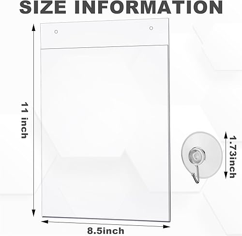 Miniatura 2 de Suzile 4 letreros acrílicos para ventana, soporte para letrero de acrílico para colgar letreros de puerta de oficina de 8.5 x 11 pulgadas con