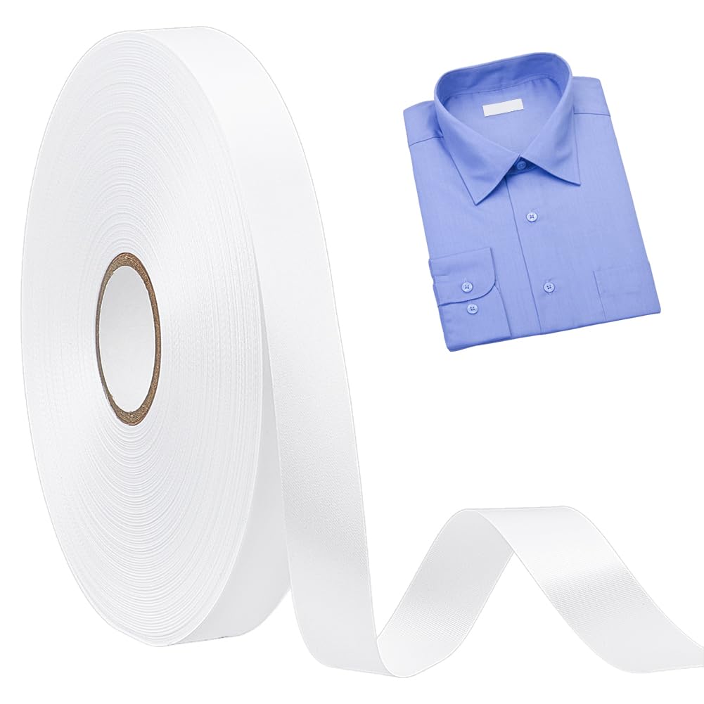 BENECREAT 656ft/200m Name Tags Blank Polyester Ribbon, 0.79 Inch/2cm Blank Sewing Cloth Labels for Home, School & Laundry Use, Crafts Decoration, White