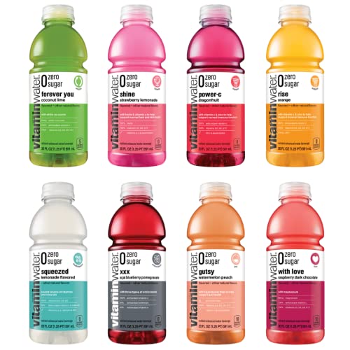 New! Vitamin Water ZERO Sugar All Flavor Variety Pack - Electrolyte Enhanced Bottled Water ZERO Sugar, ZERO Calories - 20 Fl Oz (Pack of 8)