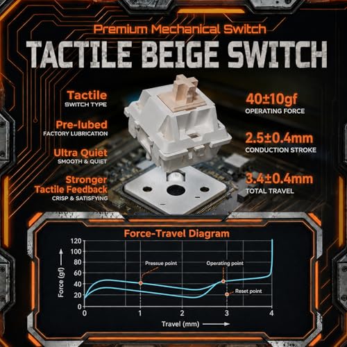 Image of RK ROYAL KLUDGE R98 Pro Wired Mechanical Keyboard, RGB PC Gaming Keyboard with Number Pad and Volume Knob, dye Sublimation DSA Profile Pudding Keycaps, for Win /MAC, Hot Swappable Tactile Beige Switch