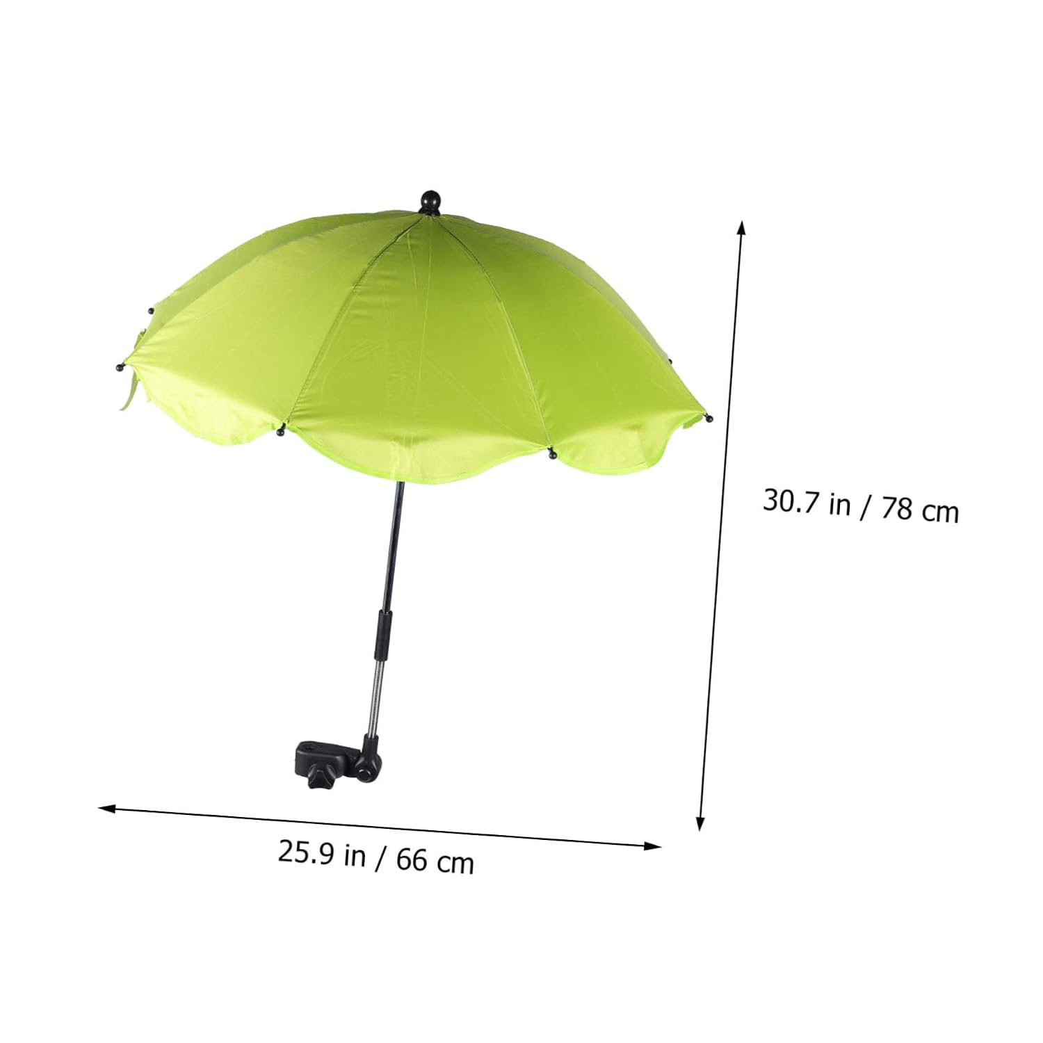 Toddmomy Clip-on Umbrella for Stroller Baby Stroller Parasol Portable Sunshade UPF 50 Sun Protection Waterproof Versatile for Beach Patio Wheelchair