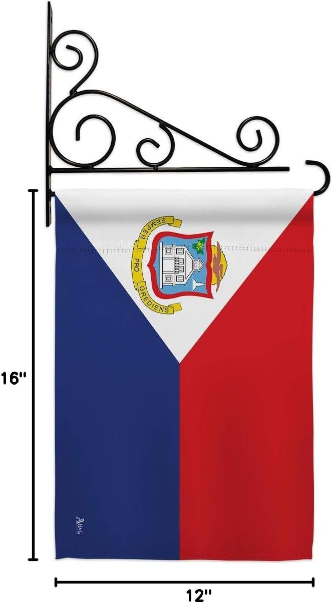 St Martin Garden Flag Set Wall Holder Regional Nationality Nation International World Country Particular Area Small Decorative Gift Yard House Banner Double-Sided Made In USA 13 X 18.5