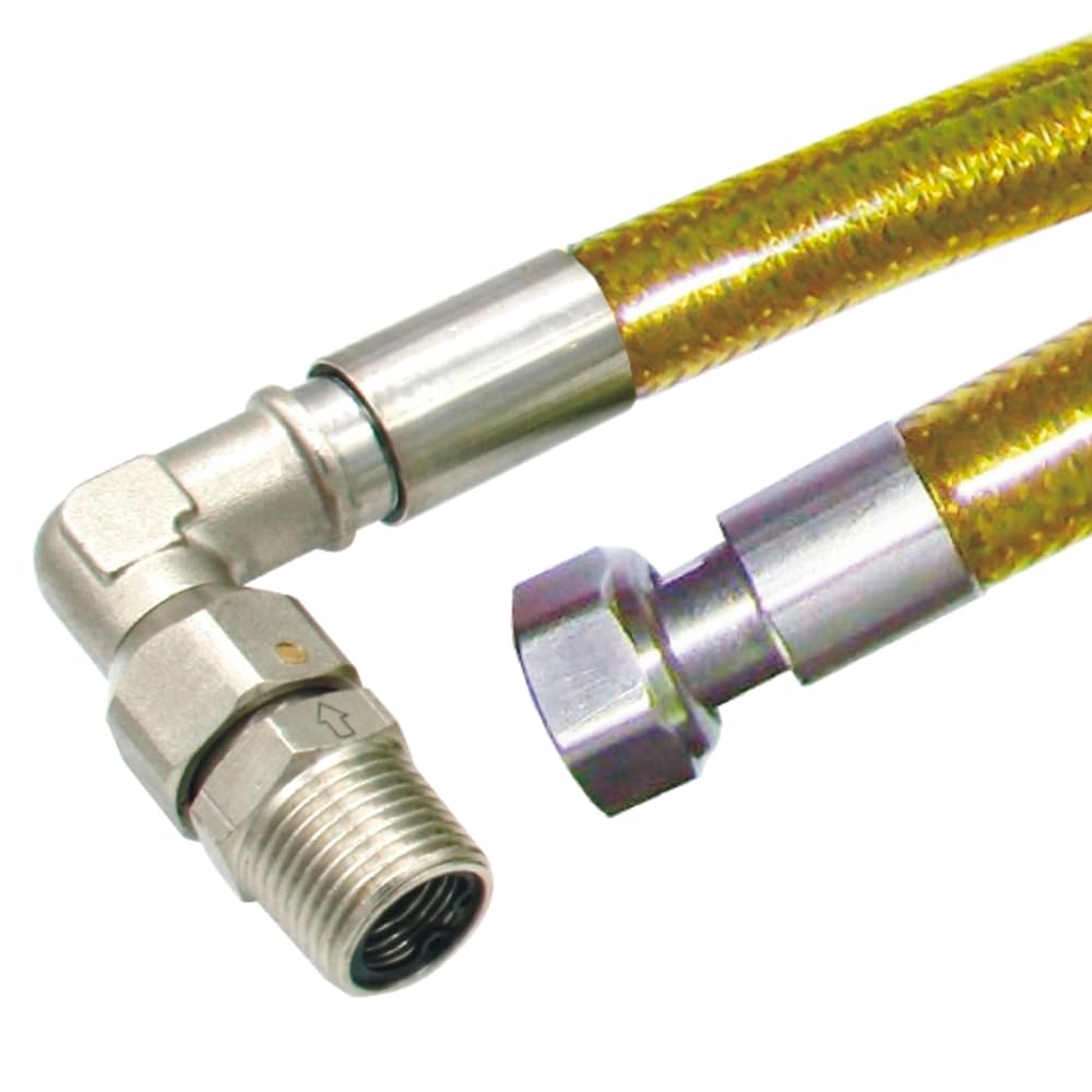 Manguera de Gas Flexible 1,5 metros con Conexión Rápida – Tubo Conductor Reforzado para Gas, Uso Doméstico/Industrial. Conexión a máquina Hembra 1/2"