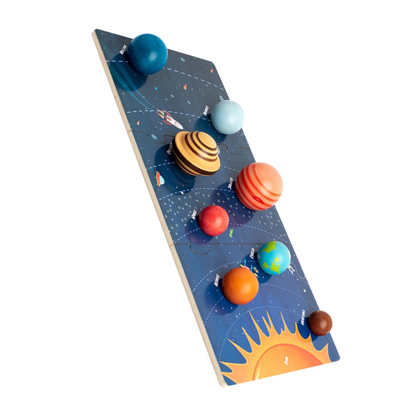 POPETPOP Puzzle Solare in Legno per Bambini Gioco Educativo di Riconoscimento Forme e Pratica Intelligenza Montessori per Bambini 3-5 Anni