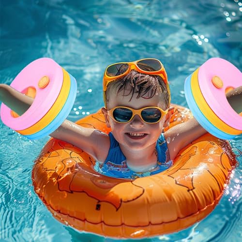 6 Stück Schwimmscheiben für Kinder mit Aufbewahrungstasche – Eva Arm-Schwimmscheiben Delphin Design – Lernhilfe zum Schwimmen für Jungen & Mädchen von 3–6 Jahren